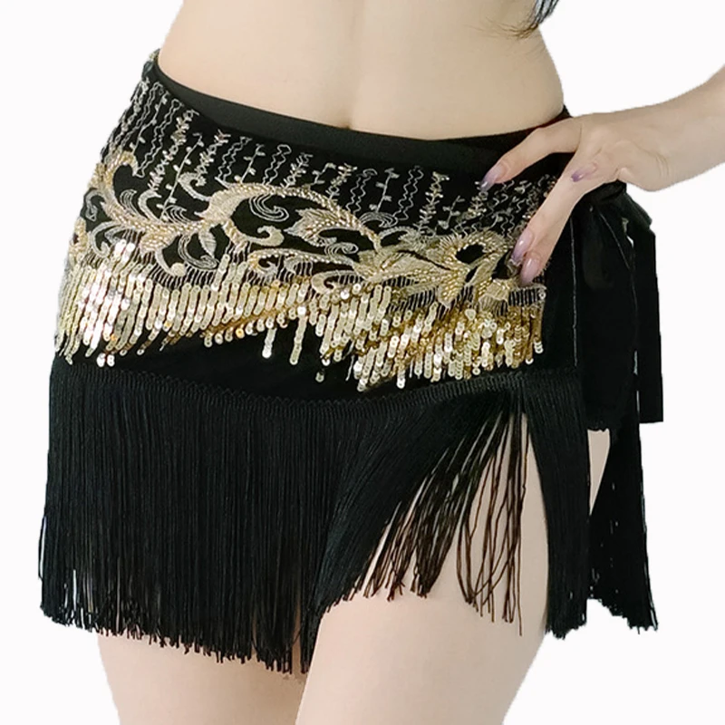 Belly Dance Bead Shining Practice Hip Scarf Clothes for Women Dancing Accessories Seal Belt Performance Waist Chain clothing