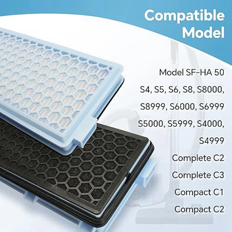 ملحقات أجزاء فلتر الهواء النظيف-HEPA ، متوافقة مع F2000 ، C2 ، C3 ، C1 ، C2 ، المكانس الكهربائية المدمجة ، 2-حزمة
