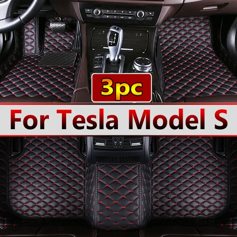 For Tesla Model S 2015 2014 Car Floor Mats Carpets Waterproof Leather Custom Auto Styling Car Accessories Interior Covers Rugs