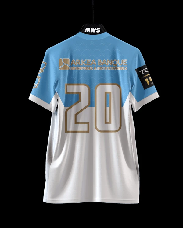 Neues Aviron Bayonnais 3D-Druck-Trikot mit Nummer, atmungsaktives, schnelltrocknendes Kurzarm-T-Shirt für Herren, passende Familienkleidung – Detail 5