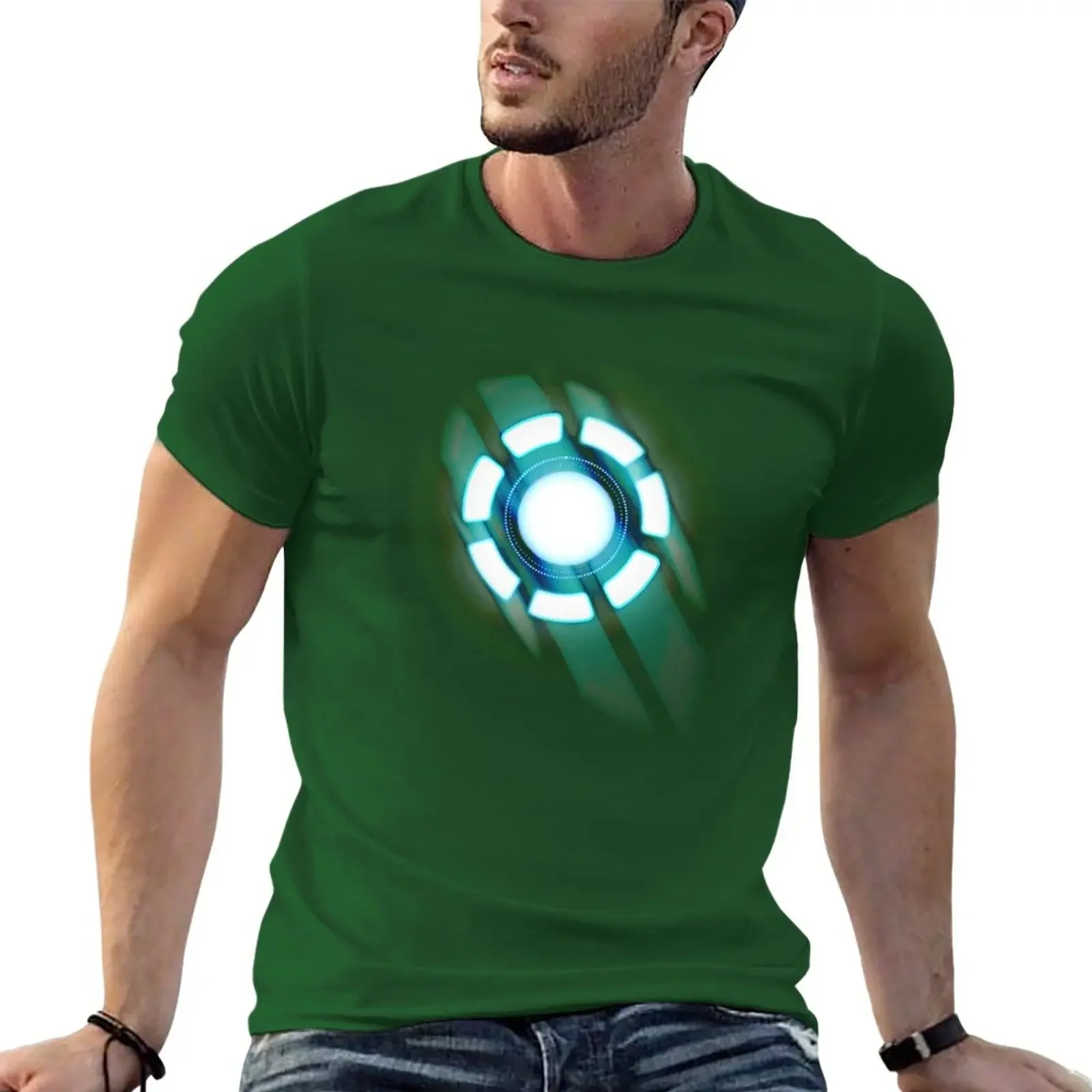 Short sleeve tee sports fans vintage customs design your own workout shirts for men Arc Reactor . Design Essential . T-Shirt new