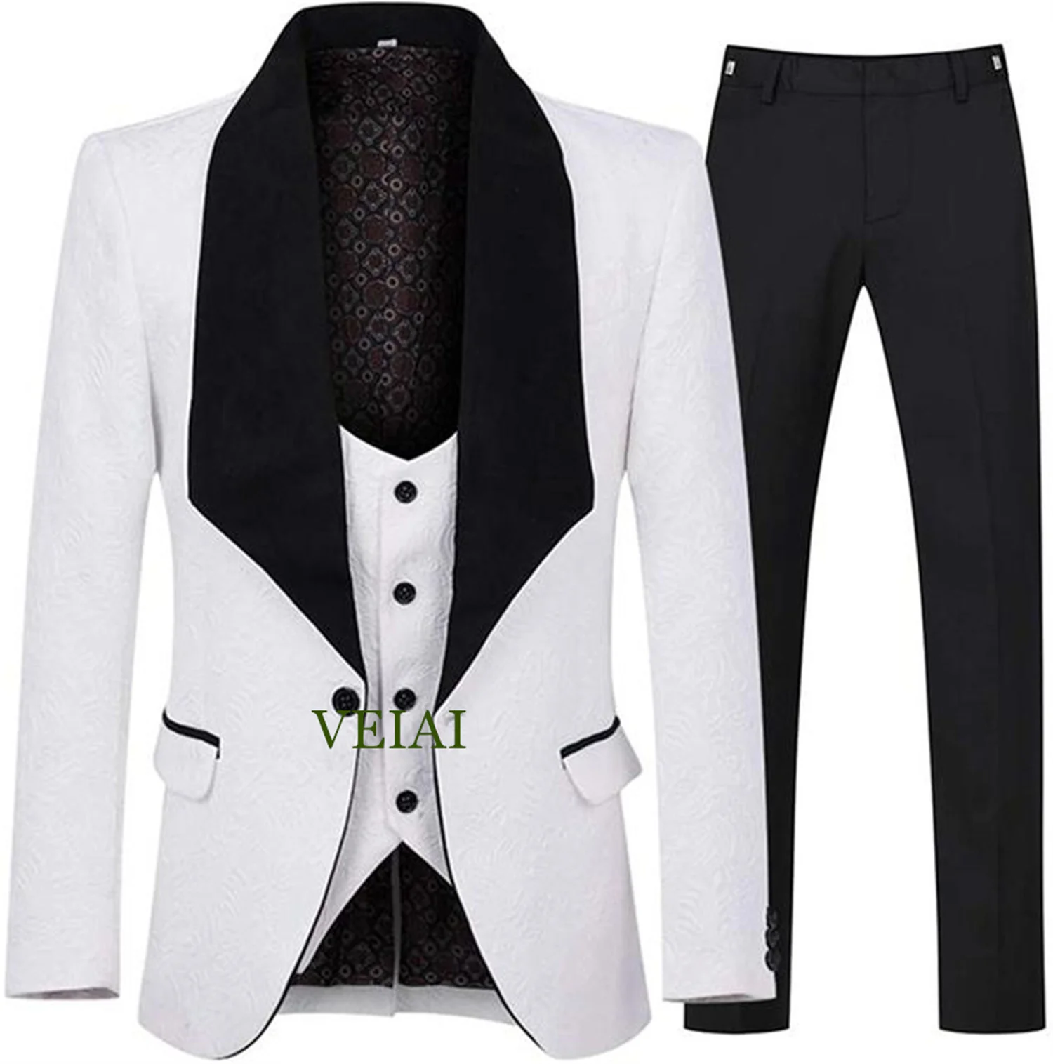 Customized Teal Green 3-Piece Men's Suits High Quality New Style Wedding Tuxedo Blazer Vest Pants Set for Groomsmen Party Prom