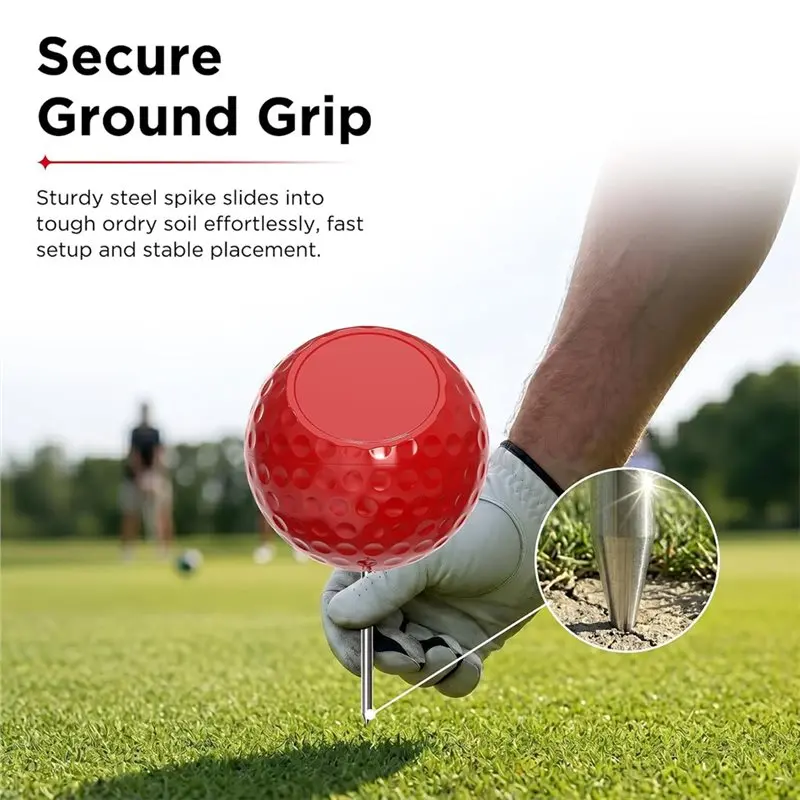 HOTB72A Secure Ground Placement,Golf Tee Box Markers With Steel Ground Spikes, 2-Pack Sloped ABS Bodies, Golf Course Accessories