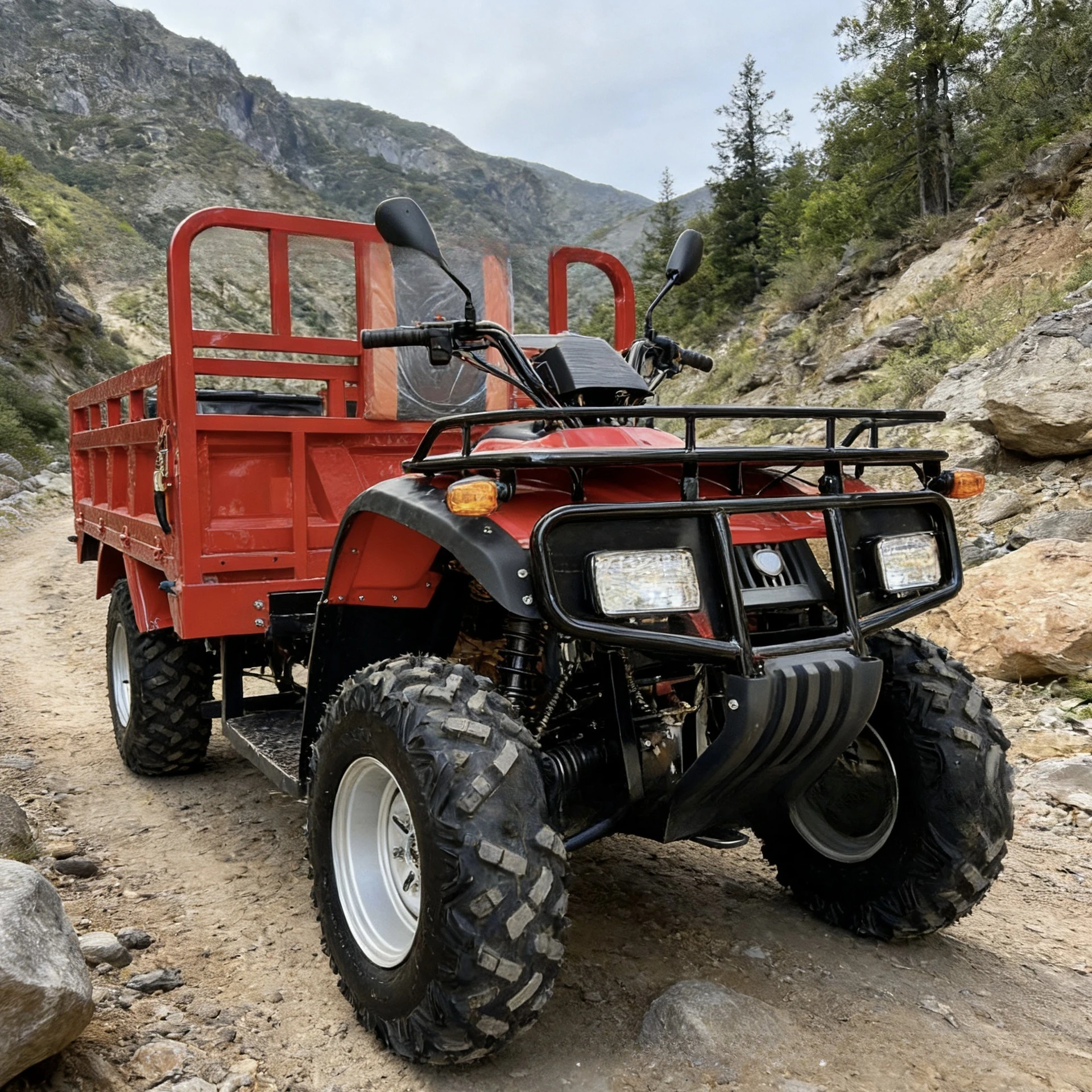 300CC Water Cooled, 4WD, Farmer Car with Hydraulic ATV Off-Road Motorcycle
