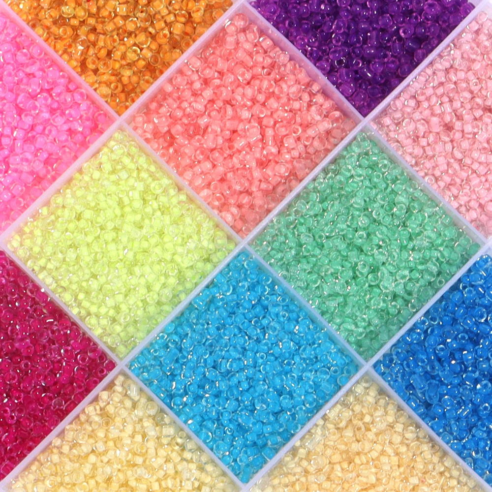 1080/5400pcs Round Transparent Glass Seed Beads Colorful Round Seed Beads For Jewelry Making DIY Necklaces Bracelets Accessories