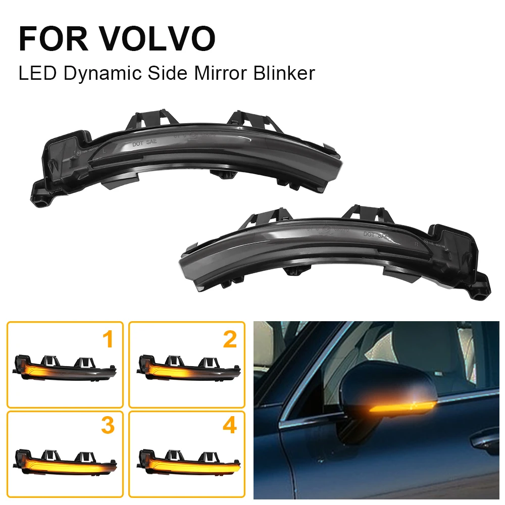 

For Volvo V60 V90 S90 XC40 2X LED Sequential Dynamic Side Mirror Blinker Light Turn Signal Lamp OEM#:31498601 31498602