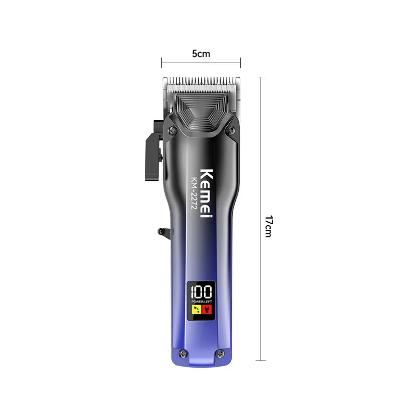 Kemei KM-2272 USB fast charging digital hair salon hair clipper with four adjustable high-speed motors for hair cutting