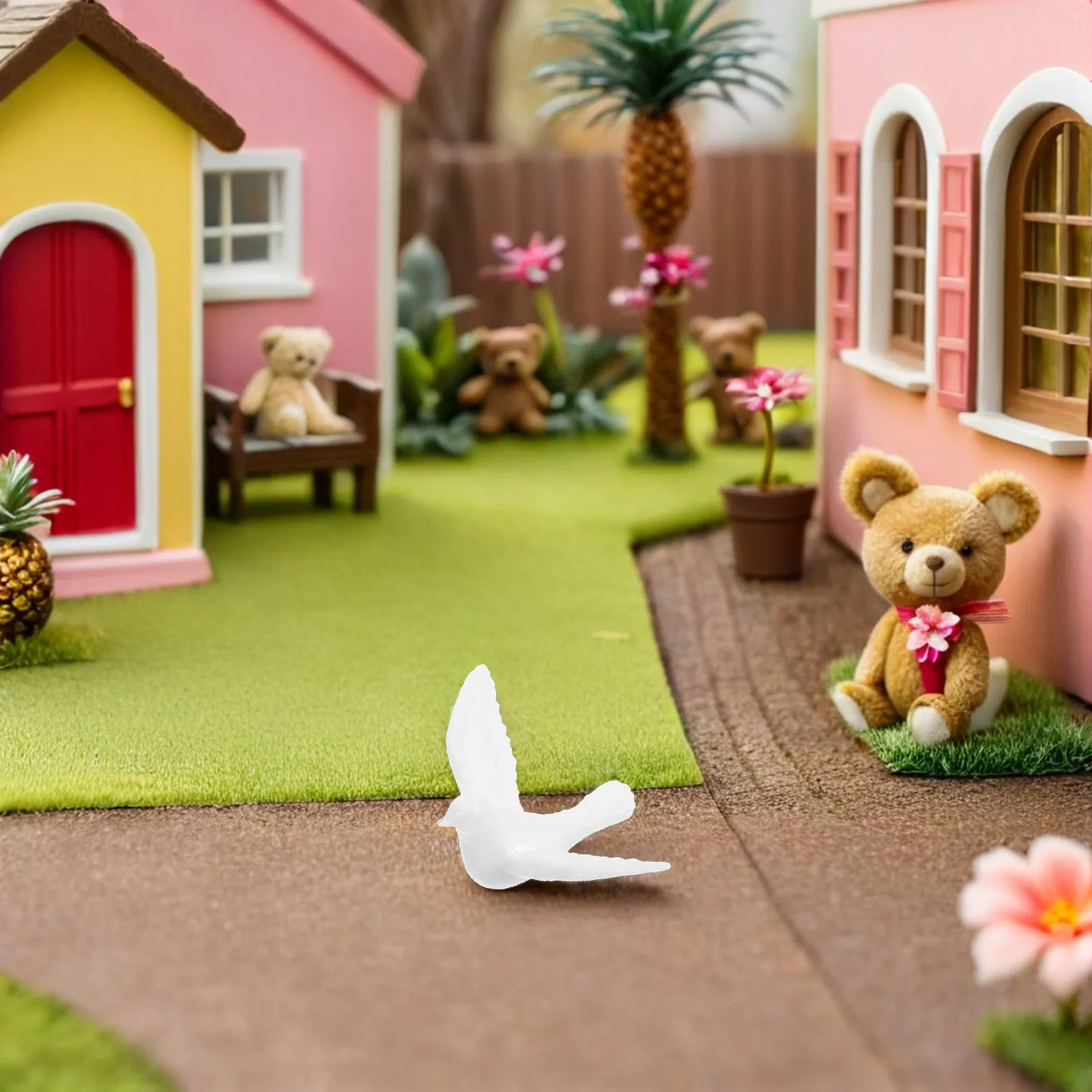 5Pcs Miniature White Dove Sculptures Realistic Resin Birds Decor for Dollhouse Accessories Mini Garden Pigeon Decor