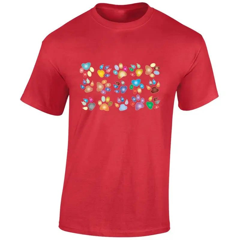 

RAINBOW PAW PRINT MENS T SHIRT CUTE ANIMAL LOVER DESIGN DOG CAT GIFT PRESENT