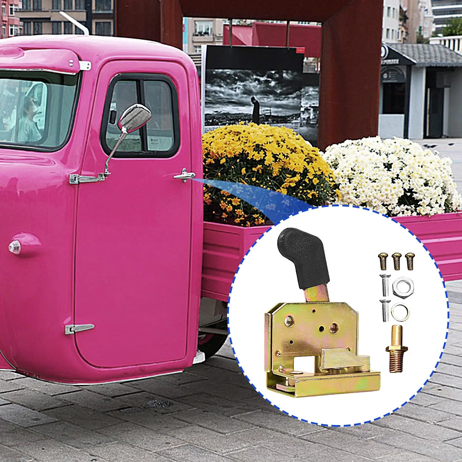Handle Lock Set Forklift Tractor Door Handle Metal door lock handle electric tricycle door lock handle conventional accessories