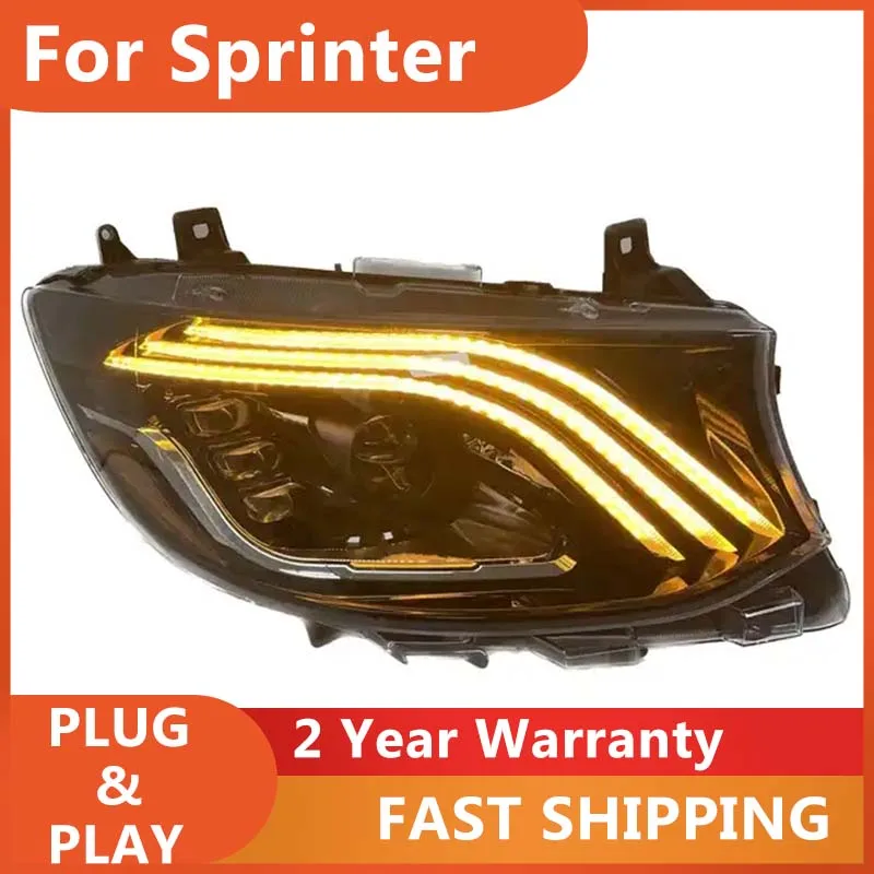 Car Accessories for Mercedes Sprinter Head Light 2018-2022 Benz Sprinter Headlight DRL Turn Signal High Beam Projector Lens