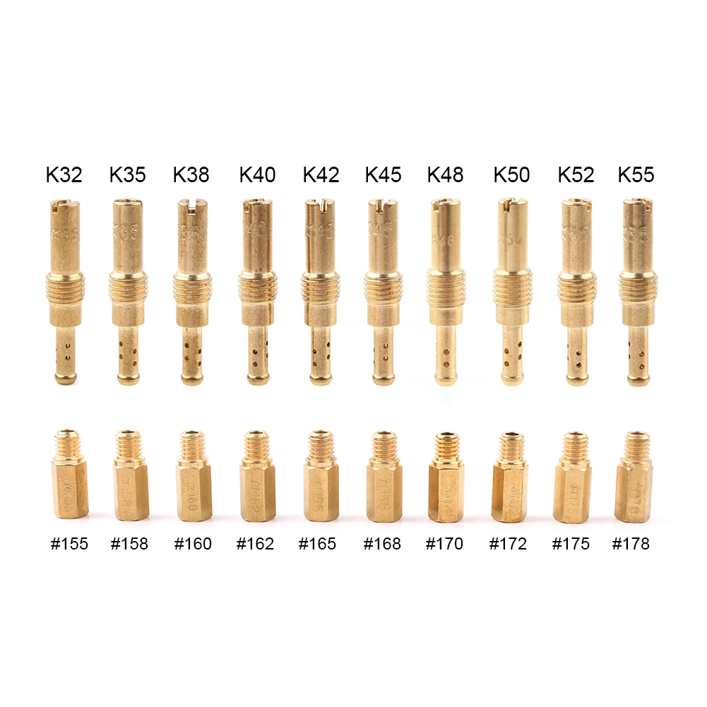 20Pcs 99101-357 Main Jets N424-21 Slow Pilot Jets Kit for Motorcycle Carburetor Carb High Quality