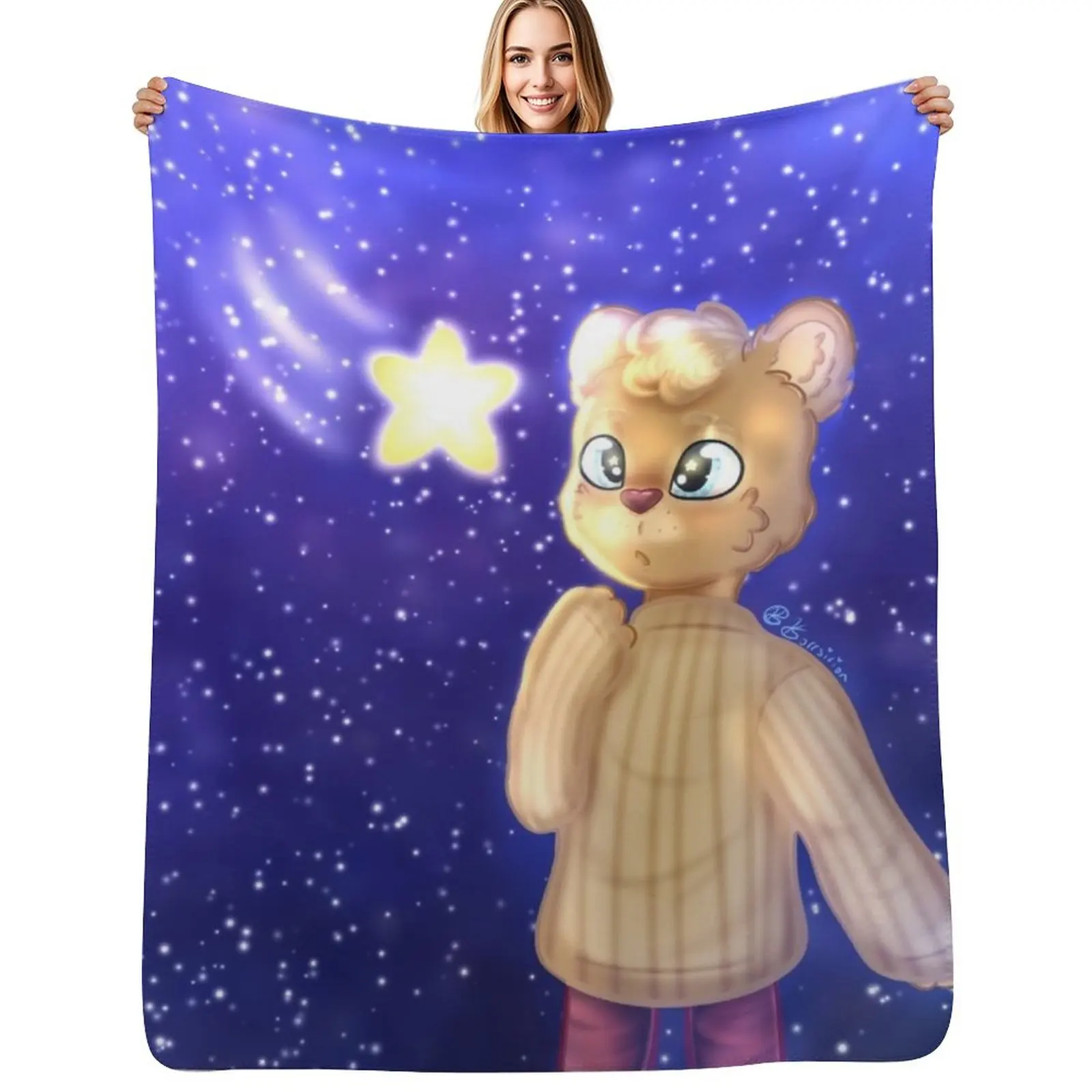 

Ruben-Wish Upon A Star Throw Blanket Thermals For Travel Shaggy blankets ands Soft Plush Plaid Blankets
