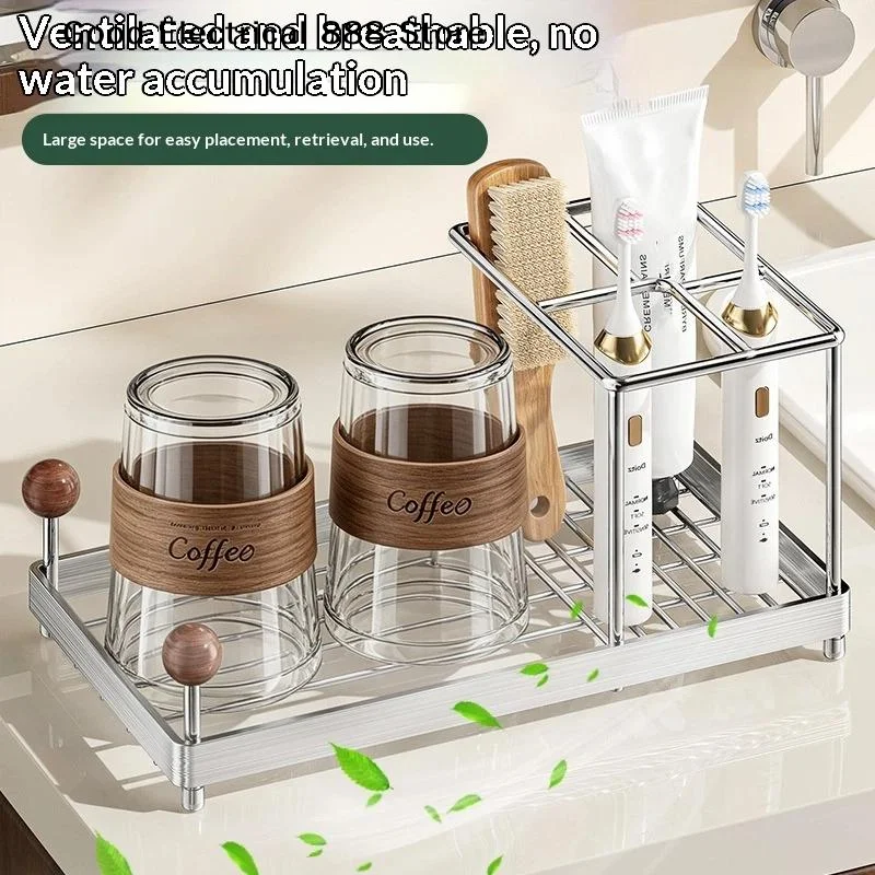 【G】1Pcs Stainless Steel Cosmetic Storage Stand Anti-rust Quick Dry Sponge Drain Holder Multi-purpose Waterproof