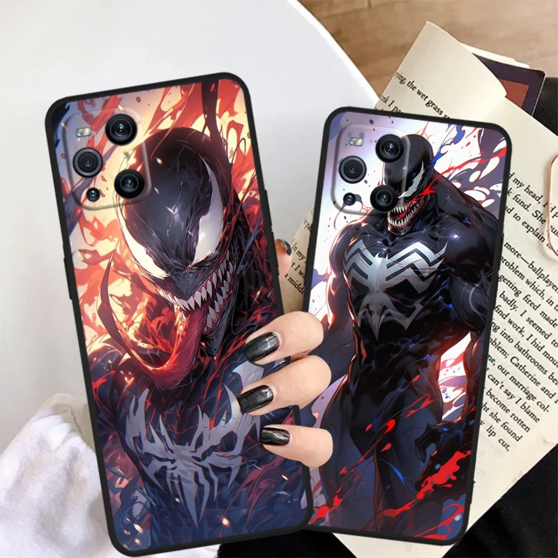 Venom Marvel Cool Mysterious For OPPO Find X6 X5 X3 A54S A5 A94 A16 A53S A57 A74 A72 A98 A78 A96 A9 5G Black Soft Phone Case