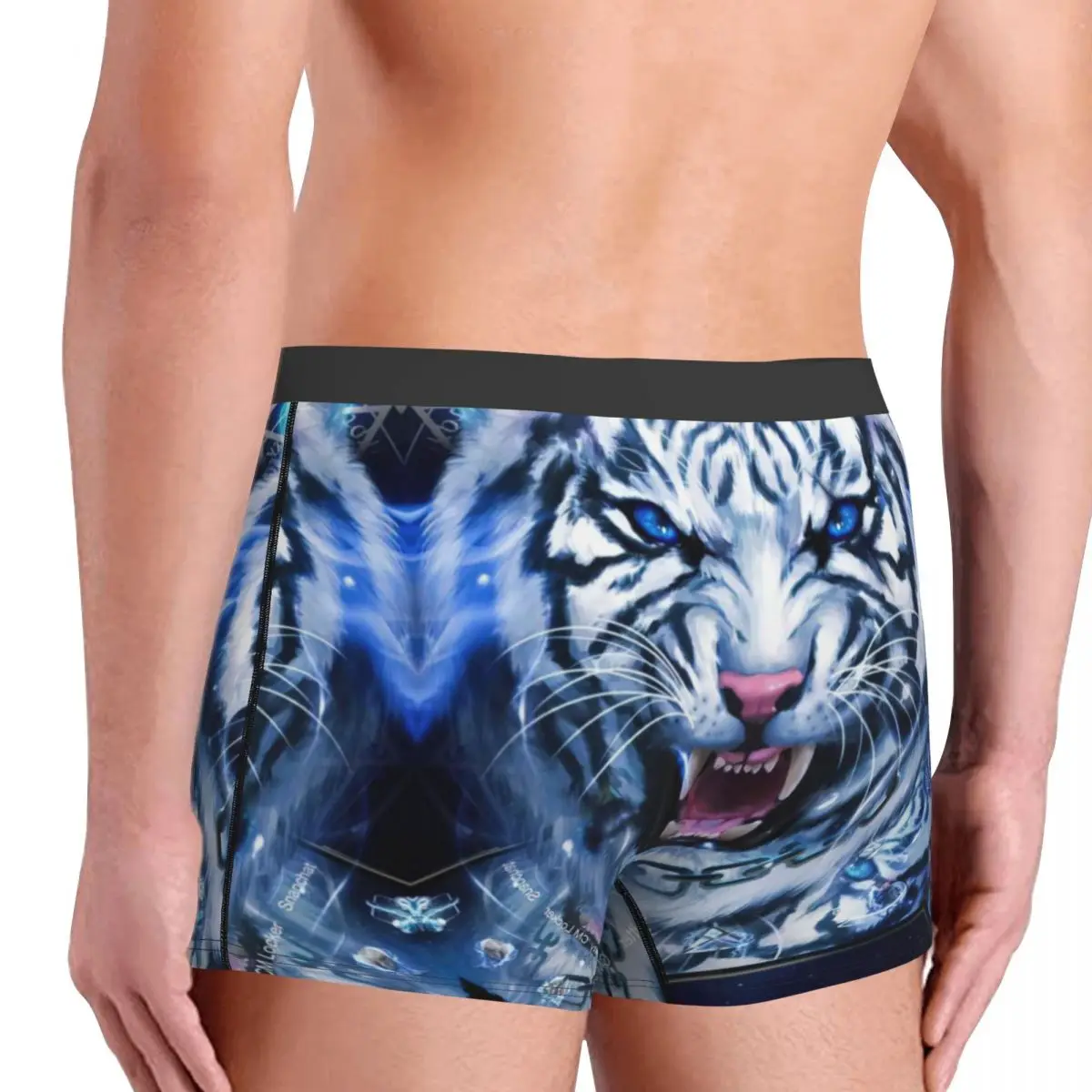 Tiger Print Boxer Shorts para Homem, Calcinhas Respiráveis, Roupa Interior, Cuecas, Cuecas