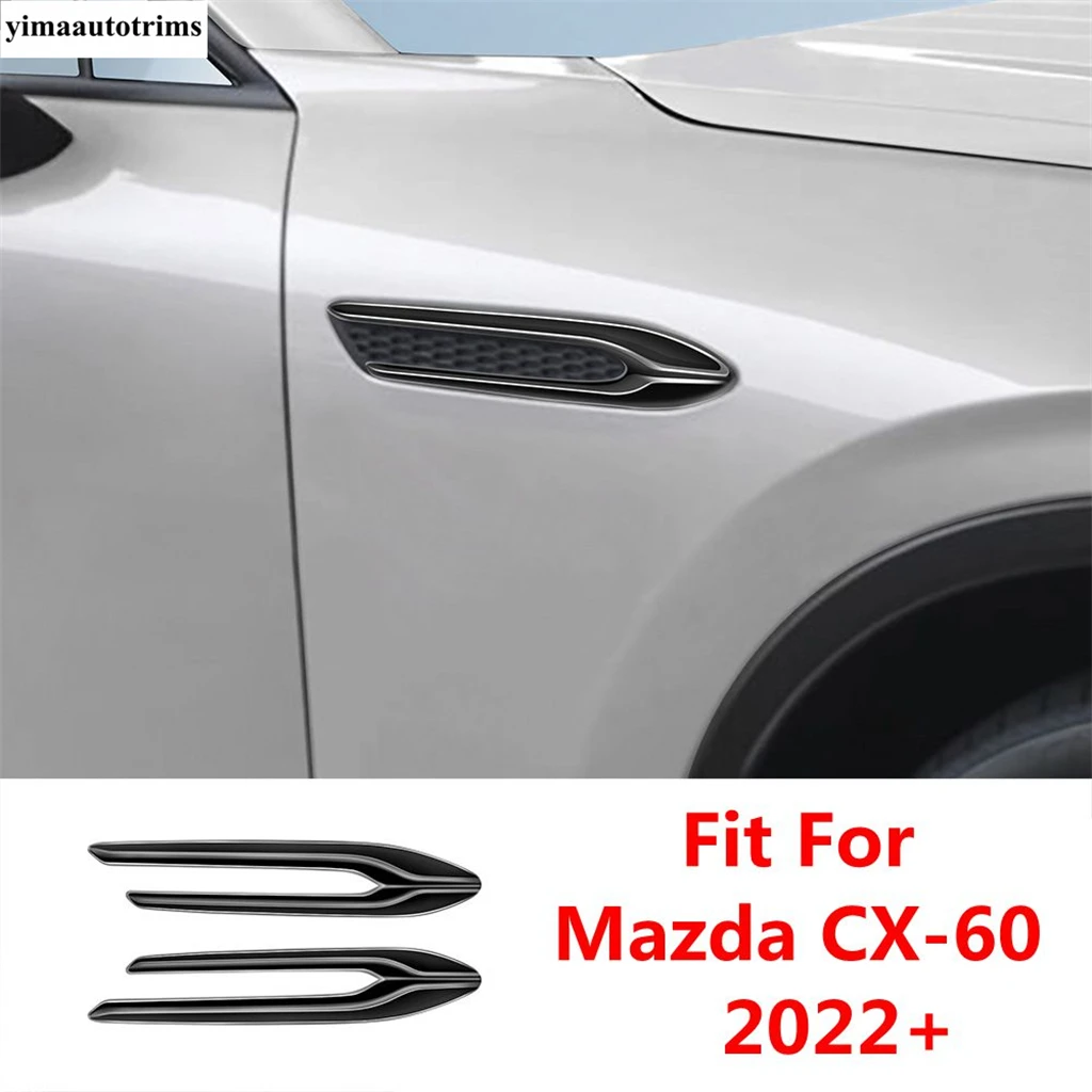 

Car Side Body AC Air Flow Vent Outlet Leaf Broad Panel Decoration Cover Trim ABS Black Accessories For Mazda CX-60 2022 - 2024