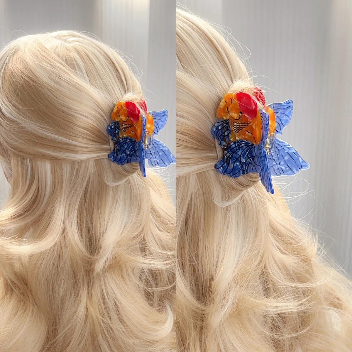 New original design goldfish cartoon creative hairpin disc hair back head grab clip shark clip grab clip niche