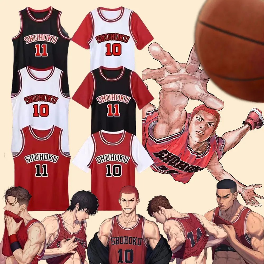 Anime Sakuragi Hanamichi cosplay dunking expert blue jersey school basketball team uniform sportswear cosplay costume