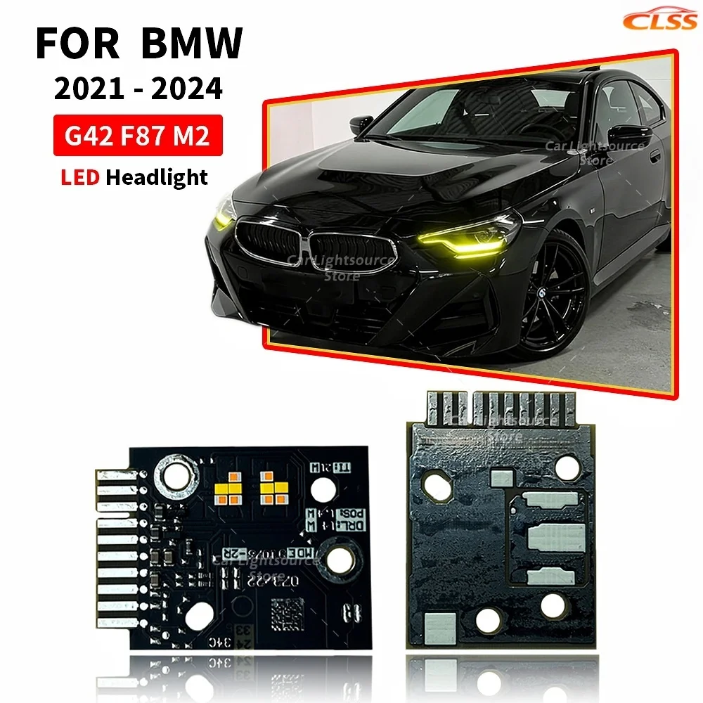 

CSL Yellow LED DRL Boards For BMW 2 Series M2 G42 G87 M240i 2022-2024 LED Headlight Daytime Running Light Turn Signal Module