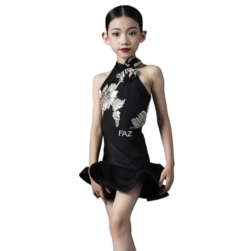 

Summer children's dance practice and training costumes girls Latin dance childrens performance training and performance costumes
