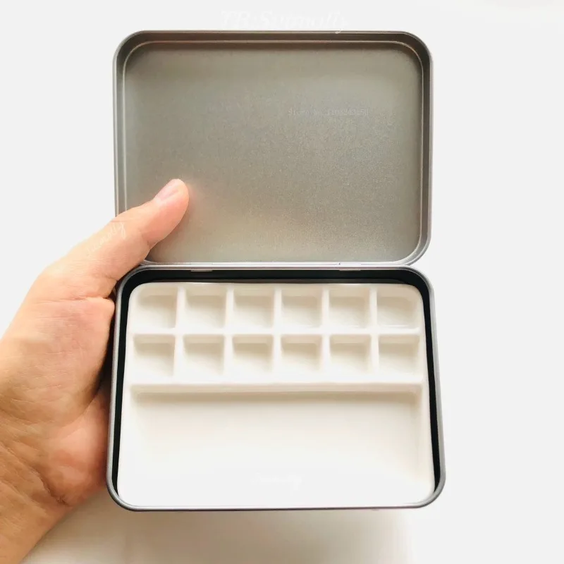 12-color Travel Ceramic Palette Watercolor Paint Storage Box Portable Art Student  Watercolor Painting Supplies Pigment Box