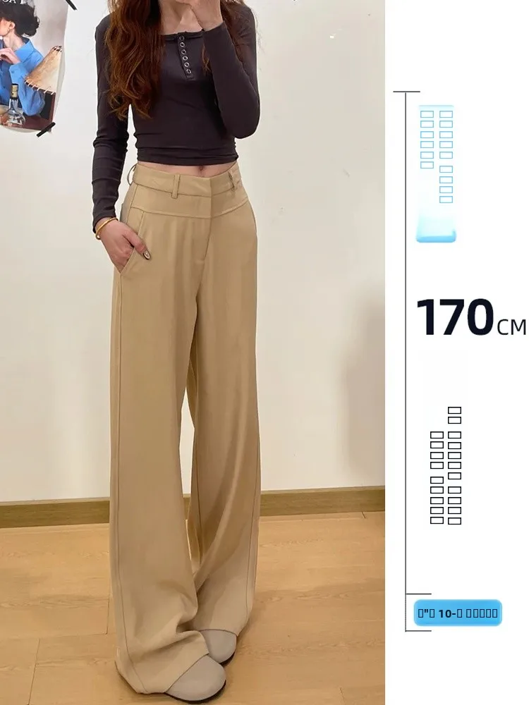 

Брюки хаки повседневные широкие прямого кроя с высокой талией, утепленные, женские, осенне-зимние, больших размеров, для работы и повседневной носки, простой стиль