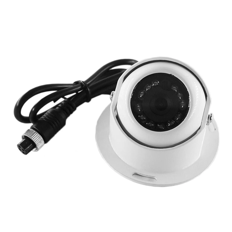 White Dome 4Pin Eyeball Style Car SUV Truck Van Trailer Caravan Motorhome Backup Rear View Night Vision Reverse Camera 24V 12W