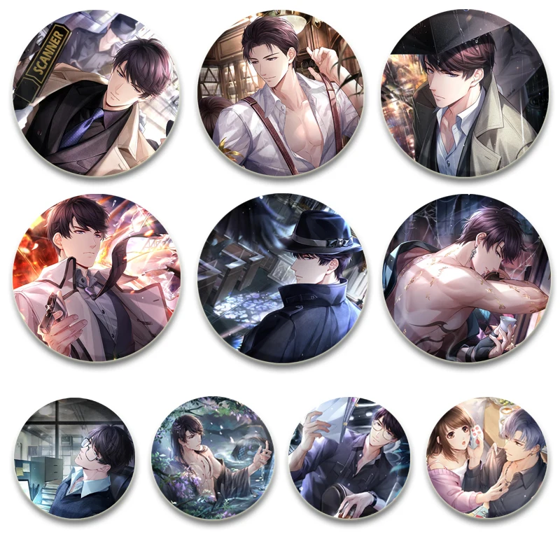

Mr Love Queen's Choice Tinplate Pins Round Cartoon Snap-in Brooches for Backpack Accessories Anime Collection Badge Gifts