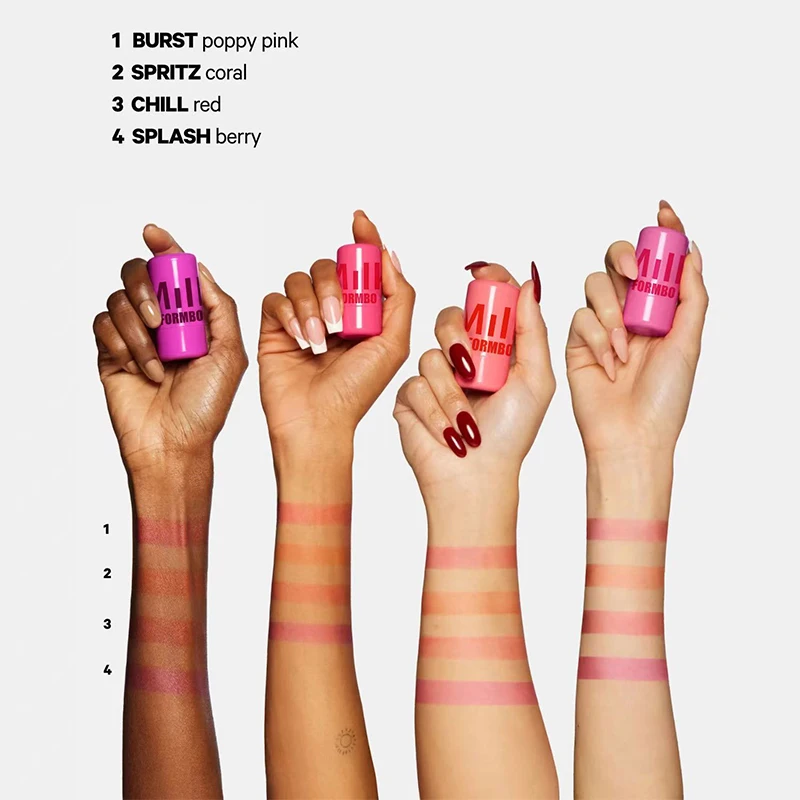 1/2/4PCS Jelly ลิปสติก Cheek Blush Stick Long Lasting Moisturized Blusher สติกเกอร์ Lip GLOSS Rouge ครีมแต่งหน้าเครื่องสําอาง