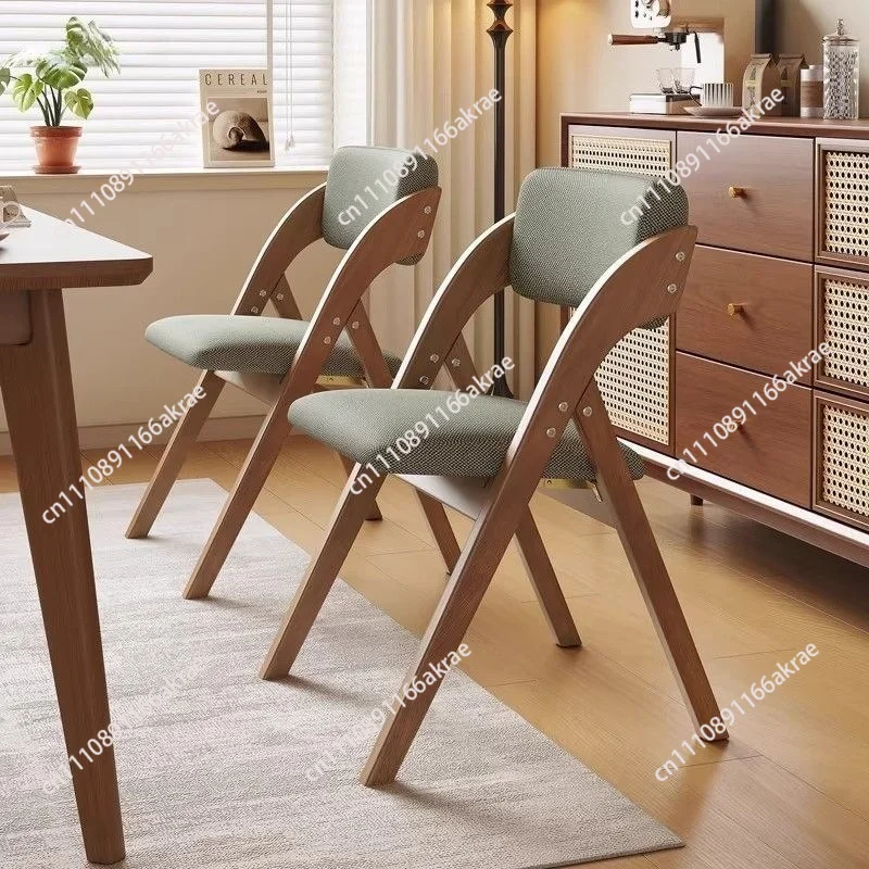for Solid wood folding chair Foldable Household folding chair Stool Back chair  Meeting does not take up space