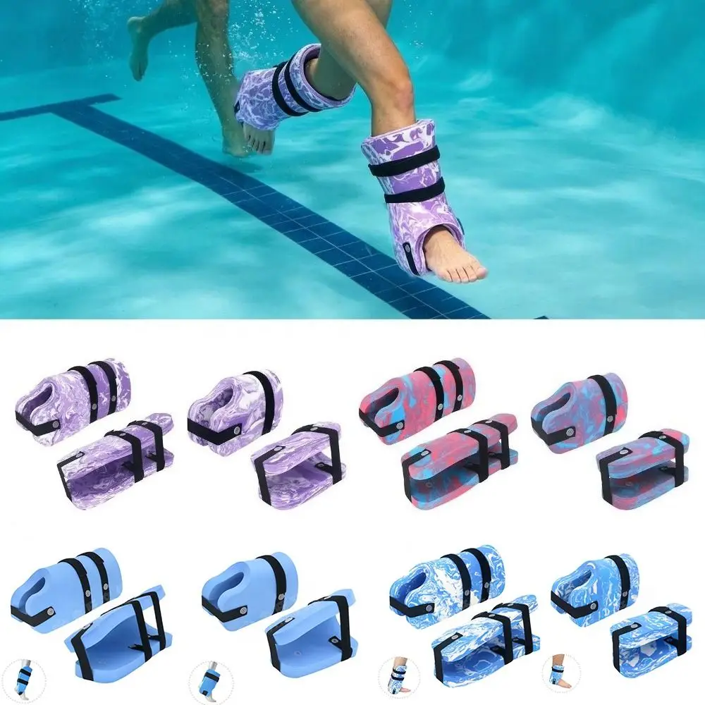 1Pair EVA Foam Ankle Flotation Cuffs Lightweight Buoyant Leg Float Bands Aquatic Exercise With Straps Flotation Sleeve