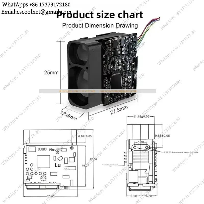 k3 Fast ≤200ms Laser Distance Module 800M ±0.6m Accuracy for Aviation Railway Outdoor Sports Measuring Module A74Z Miua