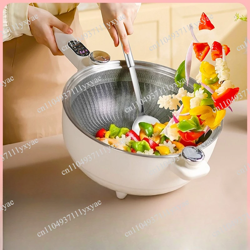 304 electric wok integrated household multi-functional frying, cooking and frying hot pot