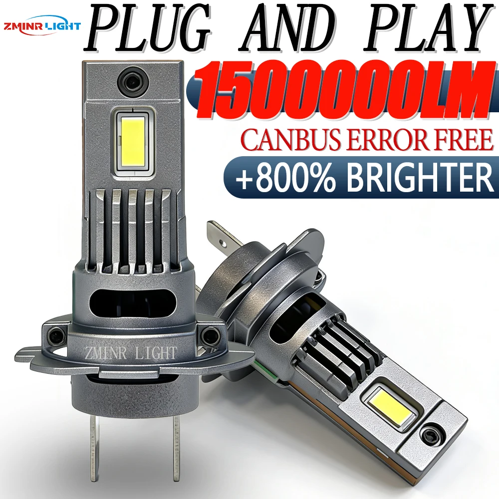 

Светодиодная лампа H7 CANBUS для автомобильных фар, 7035 CSP, 1200 Вт, высокомощная, с турбовентилятором, миниатюрная, беспроводная, 12В/24В, Plug&Play