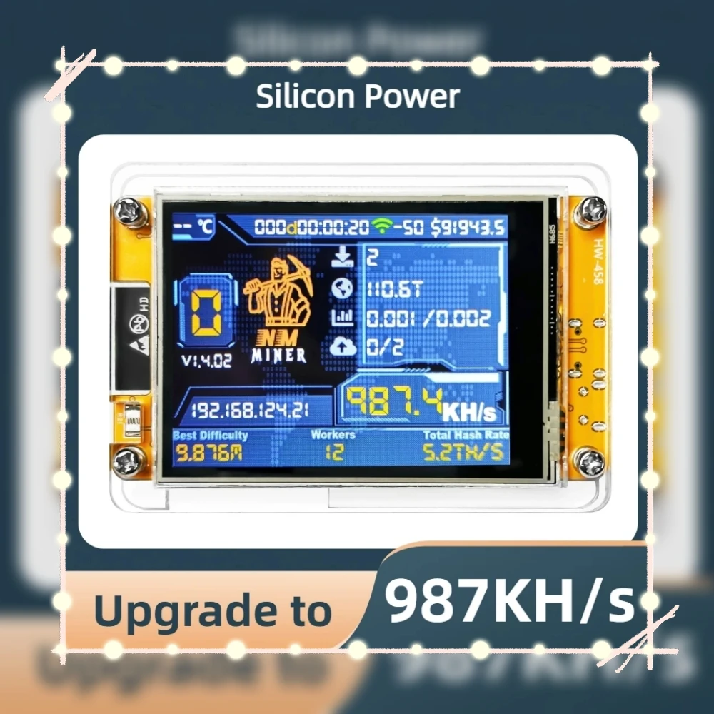 Lucky Miner for Computer Nerd Bitcoin Solo Lottery NMMiner Hashrate 1100KH/s 2.8 inch Smart Display Crypto ESP32 V3.0 DROOM