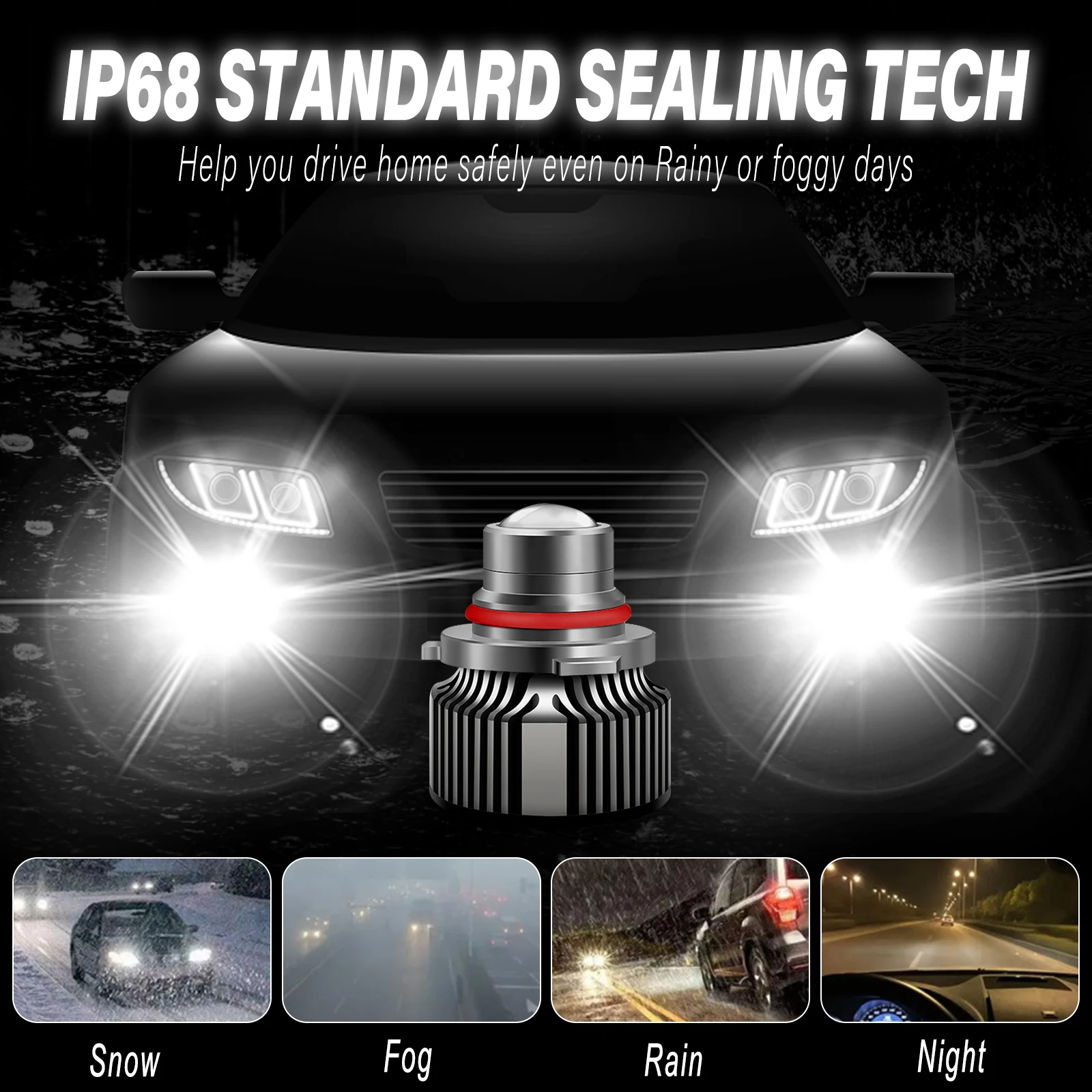 LED Fog Light Bulb Laser Lens Automotive Turbo Headlight Fog Lamp 12V H7 H11 H8 H9 9005 HB3 9006 HB4 CSP 8000K 6000K 3000K 2Pcs
