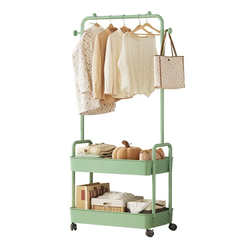 

Simple Coat Rack Removable Household Bedroom Hanger Light Luxury Drying Rack Indoor Floor with Wheels for Rental Room