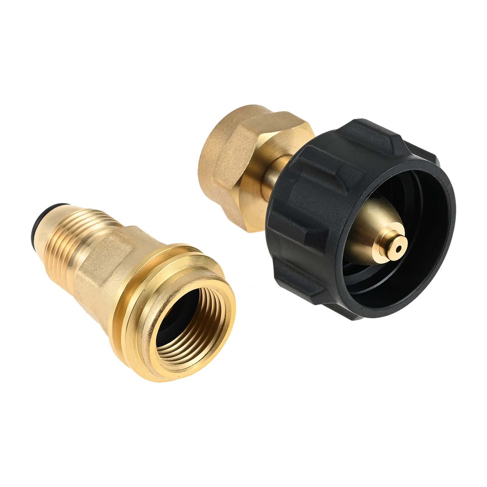 2pcs Solid Brass 1lb Propane Refill and Converter Adapter for QCC1 / Type1 Propane Cylinder and 1lb Throwaway Disposable Bottle