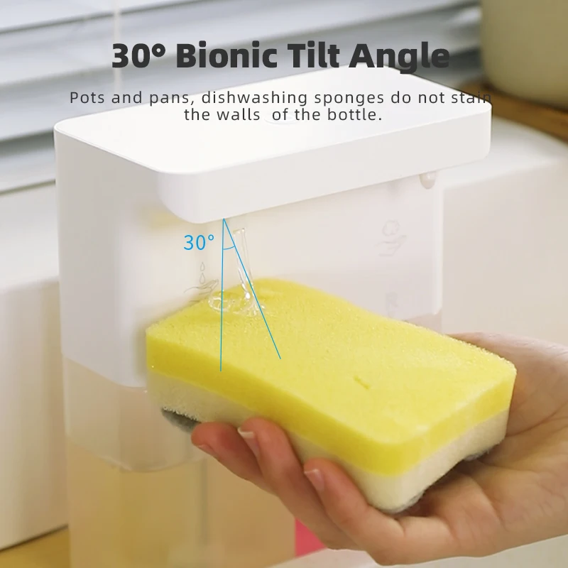 New Automatic Dishwashing Liquid Sensor Kitchen Double Head Gel Foam Hand Sanitizer Soap Dispenser Wall Hanging image 5