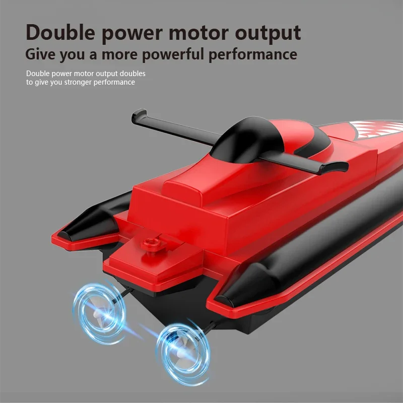 Rc Boat 2.4G 25 km/h 808 Shark Remote Control Boat Power Dual timone Motor ABS impermeabile giocattoli per barche ad alta velocità regalo per bambini