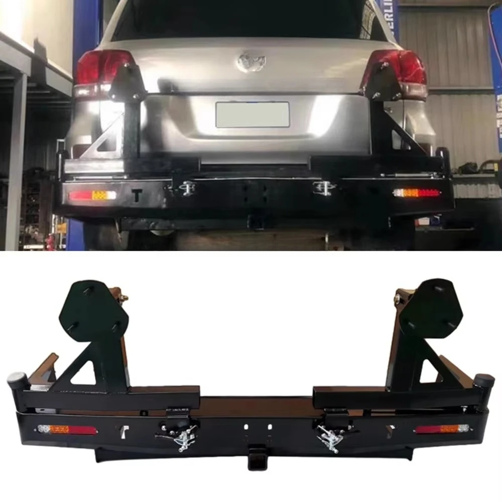 

Подходит для Land Cruiser LC200: задний бампер для бездорожья, усиленный стальной бампер с защитой от столкновений