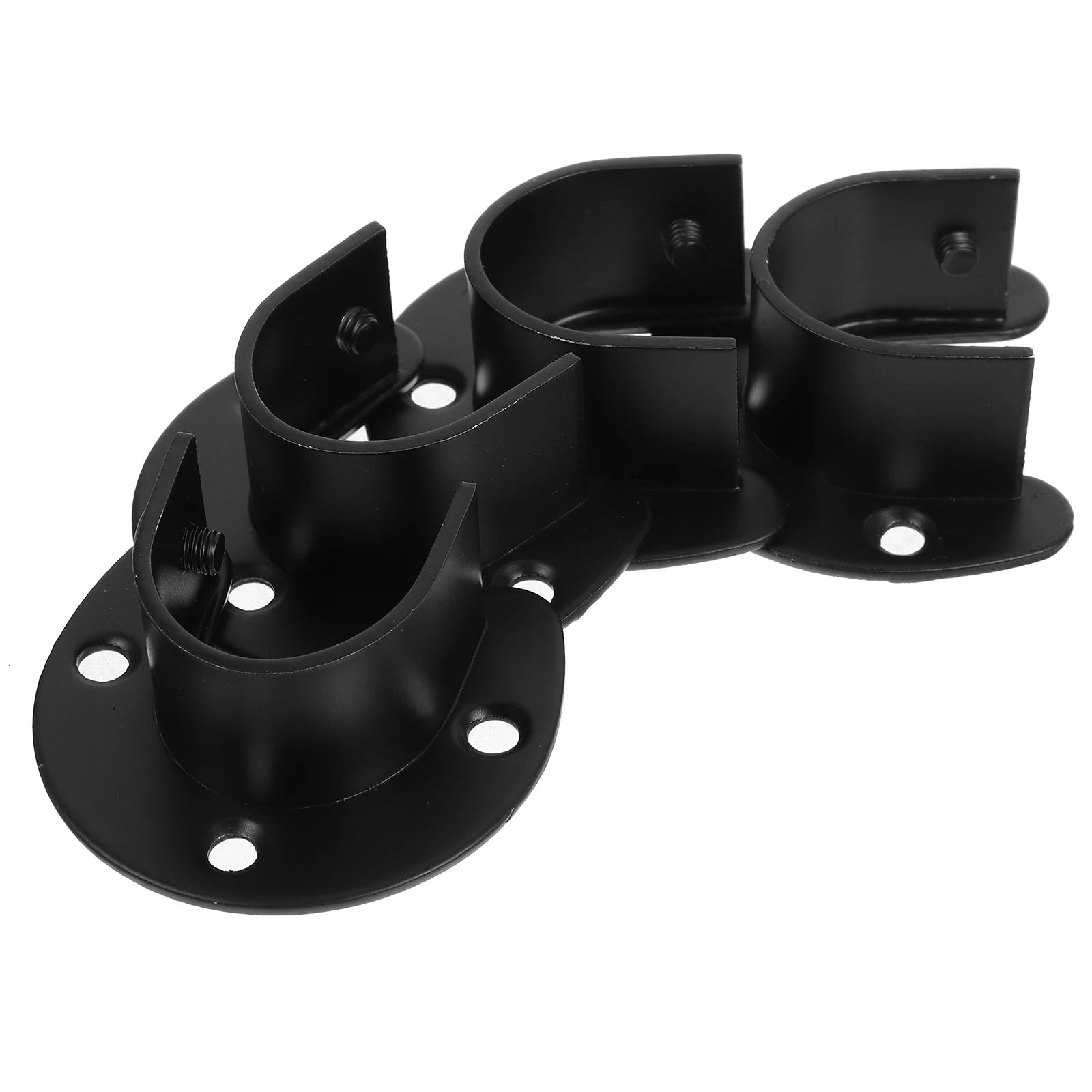 

4Pcs Rust-Proof Stainless Steel Closet Rod Bracket Versatile Towel Rod Supports for Shower and Closet Shower Curtain Pole Socket