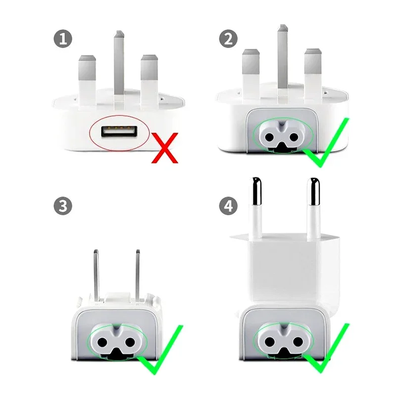 Universal EU / US / AU / UK AC Plug Adapter for Apple MacBook Pro Air iPad USB Charger