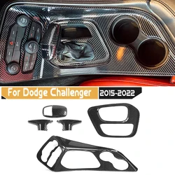 Car Interior Center Console Gear Shift Panel Decoration Cover Stickers For Dodge Challenger 2015-2022 Gear Shift Handle Sticker