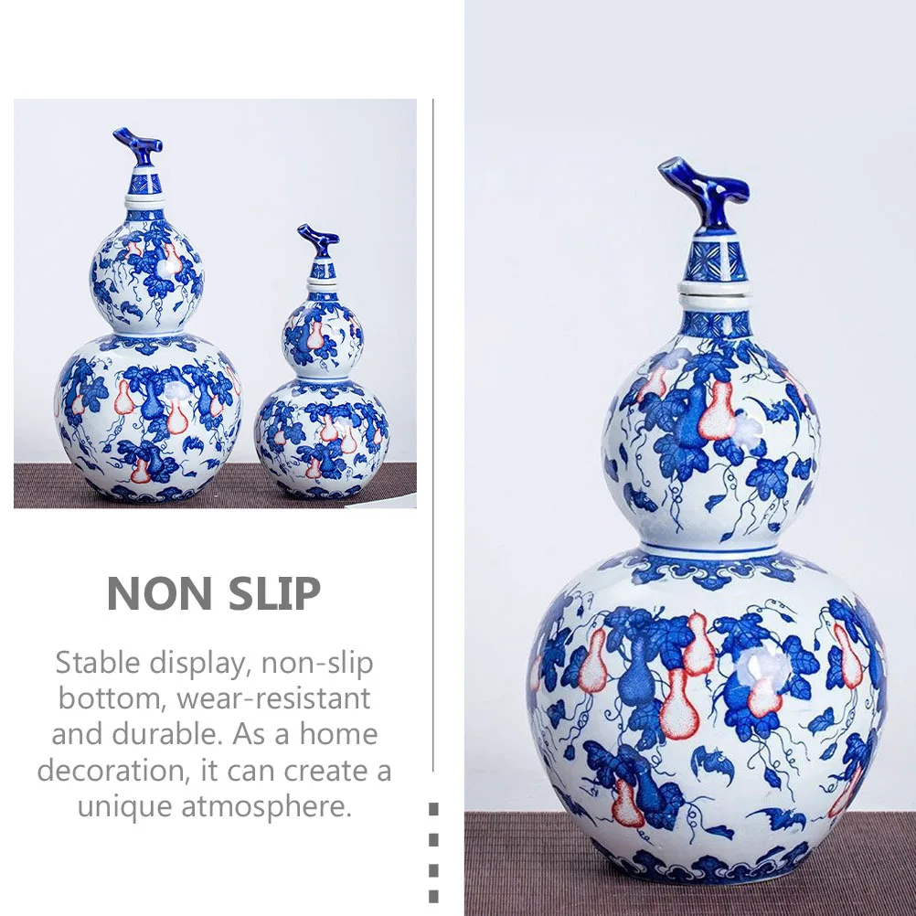 

Gourd Design Ceramic Wine Jar Sealed Storage Container Home Storage Bottle Ceramic Wine Holder