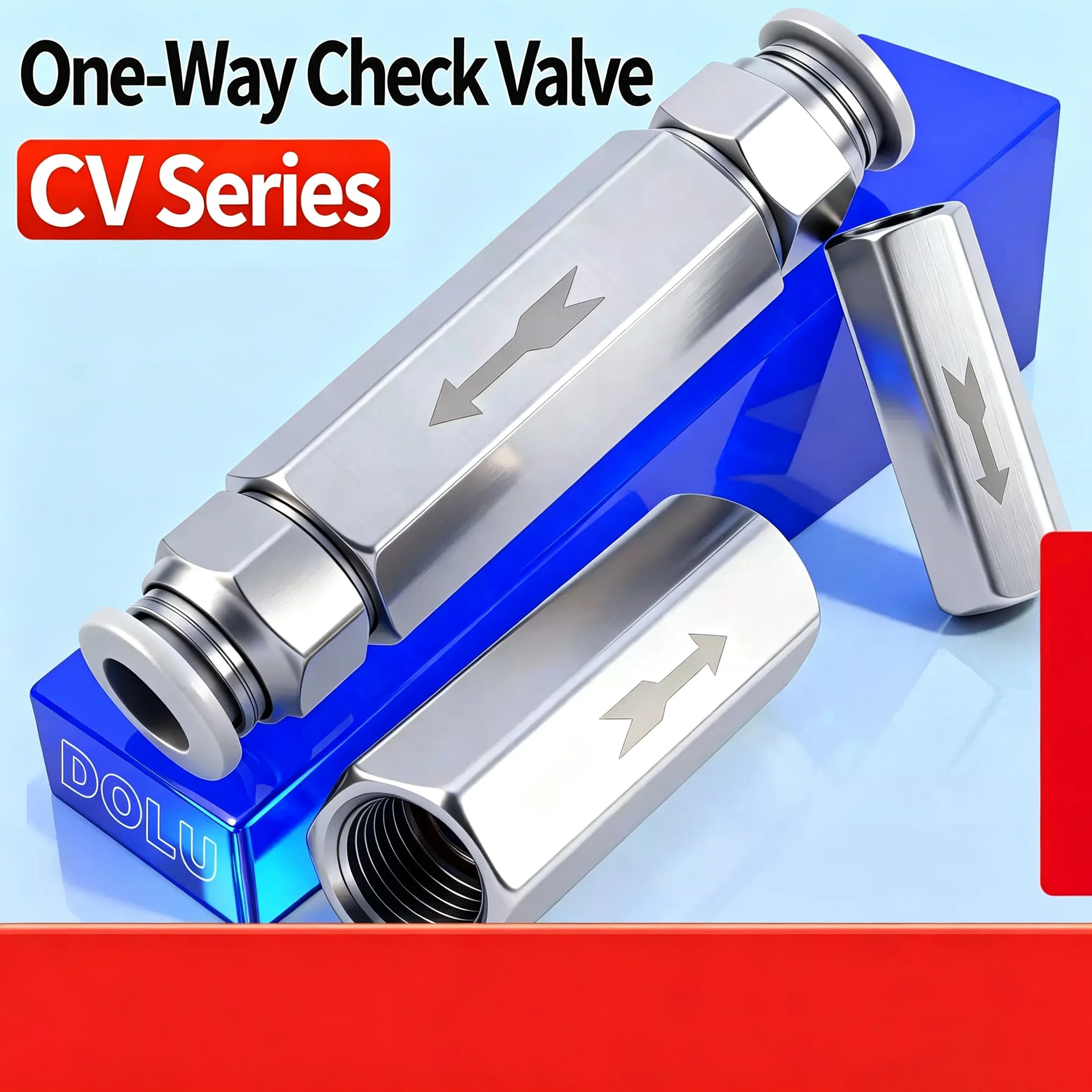 Air Check Valve for 6mm/8mm/10mm OD Hose 1/4' Brass One-Way Single-Check Valve for Air Gas Compressor Pipe Fitting Adapter