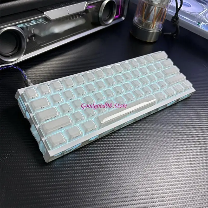 Metal Aluminum GH60 Mechanical Keyboard Case Ventilated Pattern Compatible DIY Applications Effortless Installation 