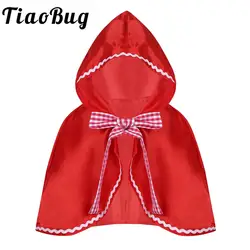 Kids Girls Red Hooded Cloak Halloween Little Princess Cosplay Costume Children Carnival Theme Party Fancy Dress Up Riding Cape