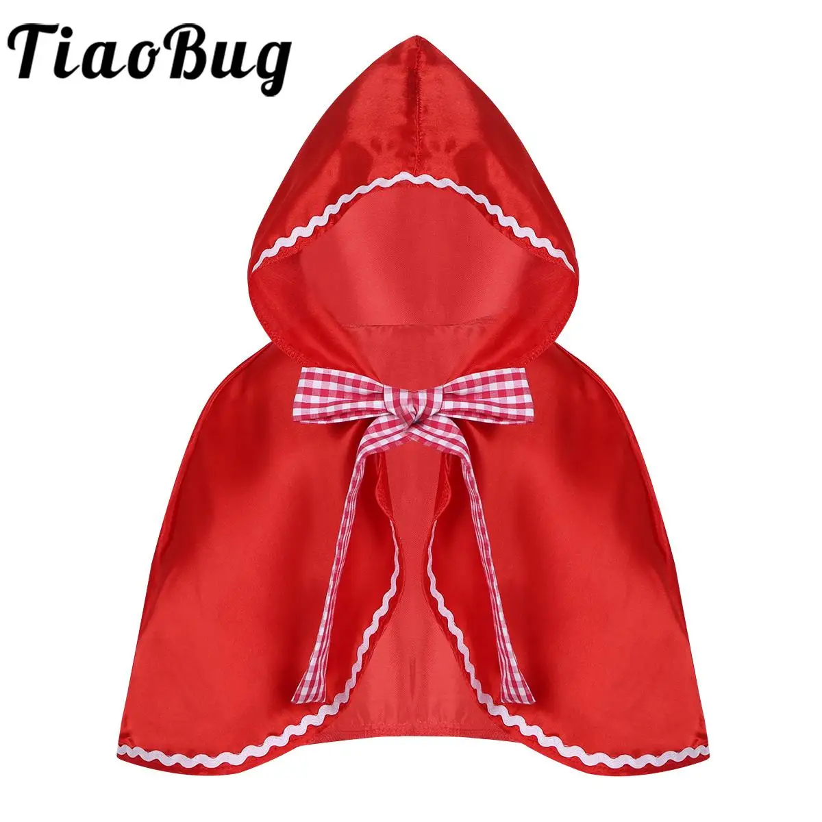 Kids Girls Red Hooded Cloak Halloween Little Princess Cosplay Costume Children Carnival Theme Party Fancy Dress Up Riding Cape